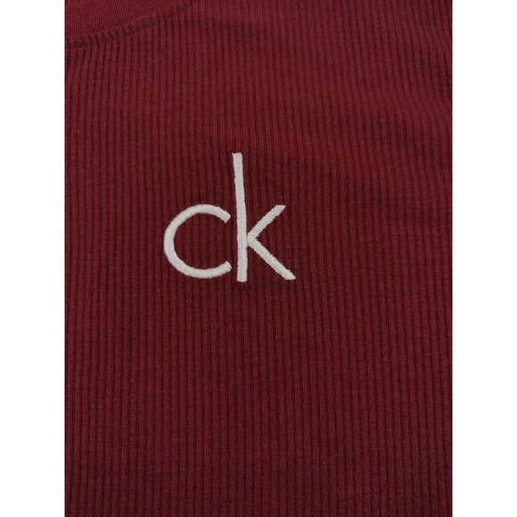 Calvin Klein Womens Red Long-Sleeve Henley Top S, NWOT. - Picture 4 of 8